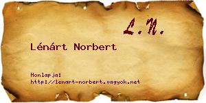Lénárt Norbert névjegykártya