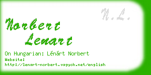 norbert lenart business card