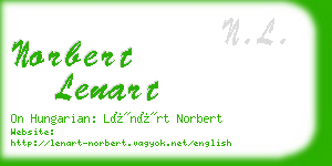 norbert lenart business card